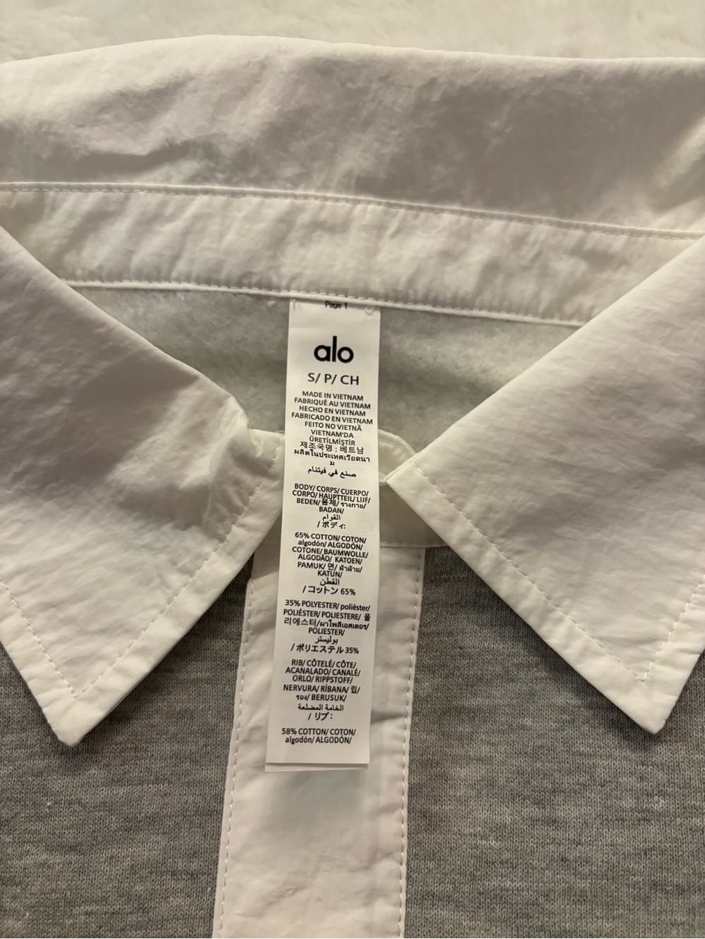 Alo Take it easy Henley Pullover Sweatshirt Athletic heather grey size small NWT - Picture 4 of 7